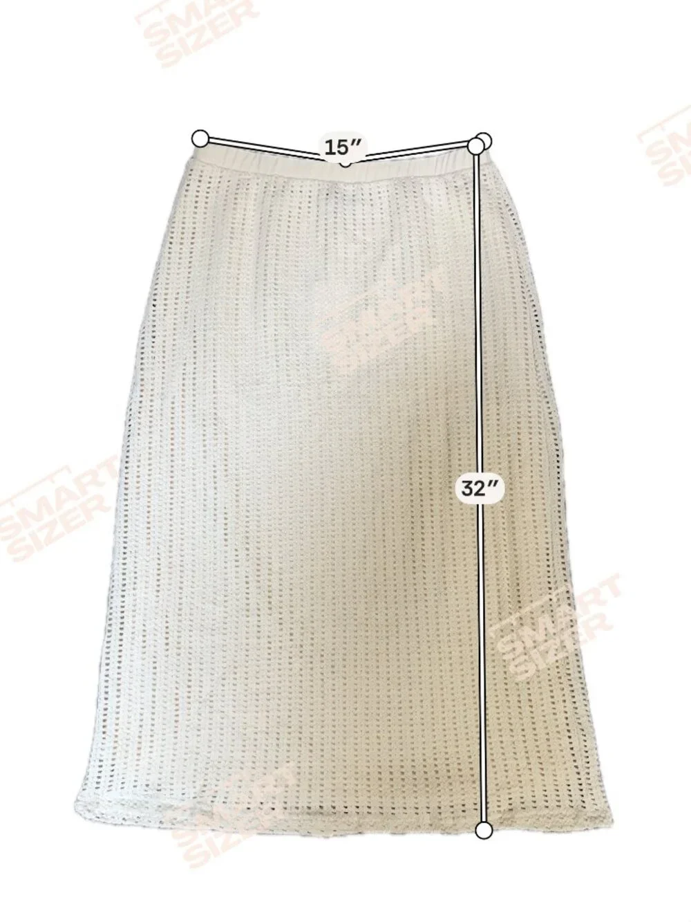 NWT Sadie & Sage Crochet Knit Midi Skirt in Ivory Cream, Size L